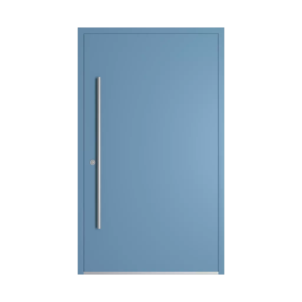 RAL 5024 Bleu pastel portes-dentree remplissages aluminium complet
