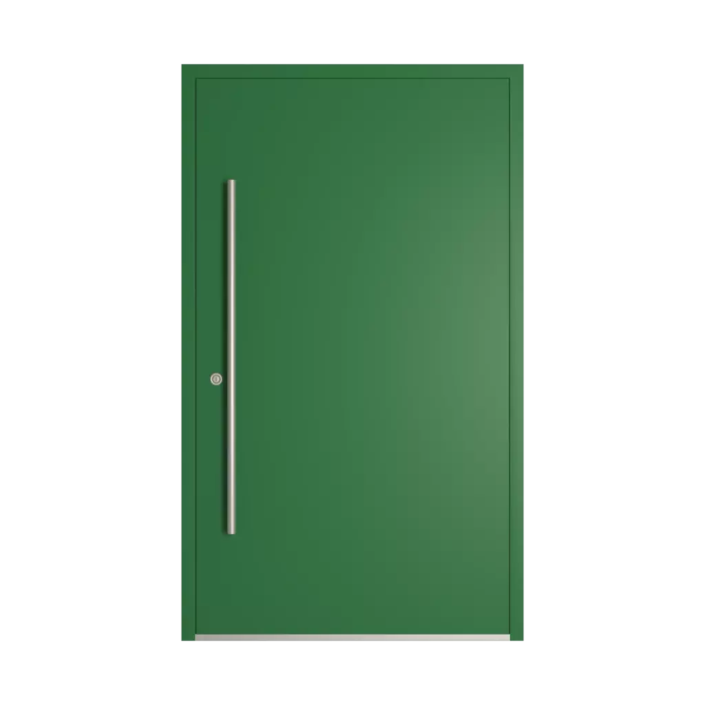 RAL 6001 Vert émeraude portes-dentree remplissages bois sans-vitrage