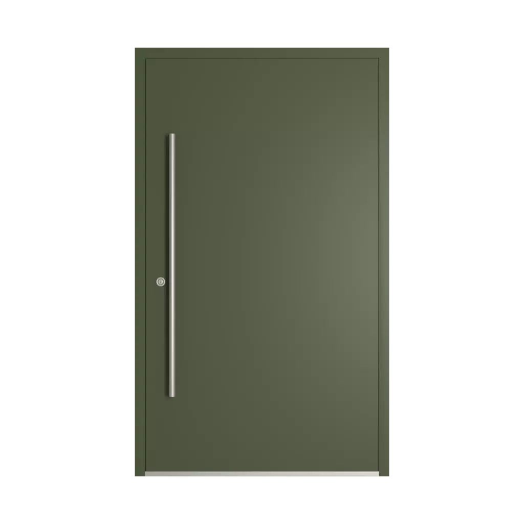 RAL 6003 Vert olive portes-dentree remplissages aluminium complet