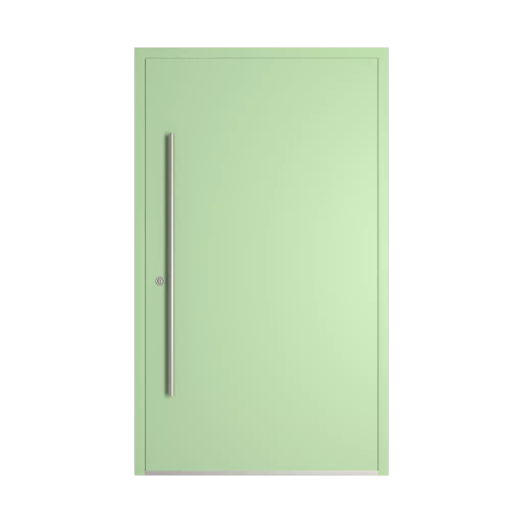 RAL 6019 Vert blanc portes-dentree remplissages bois vitre