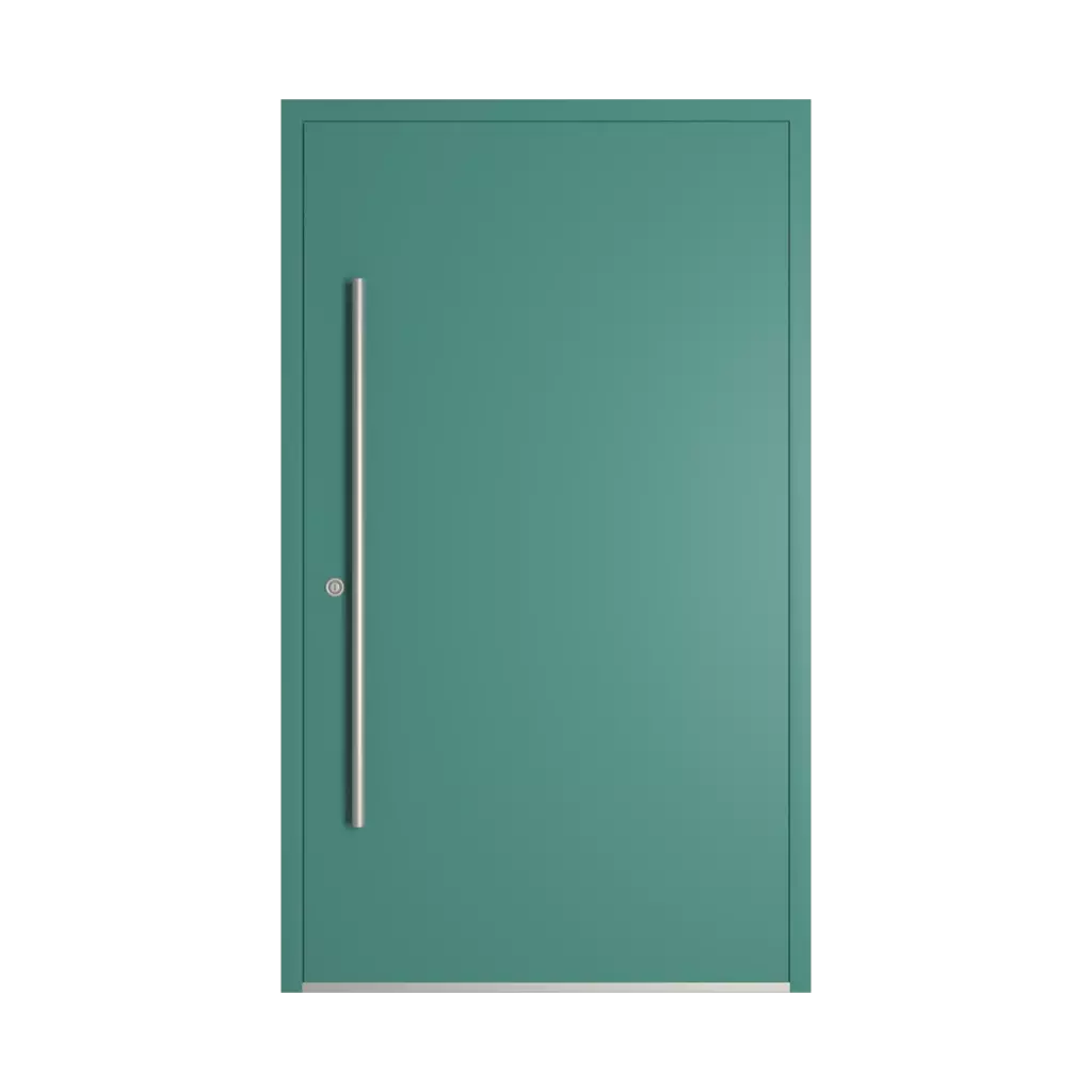 RAL 6033 Turquoise menthe portes-dentree remplissages aluminium vitre