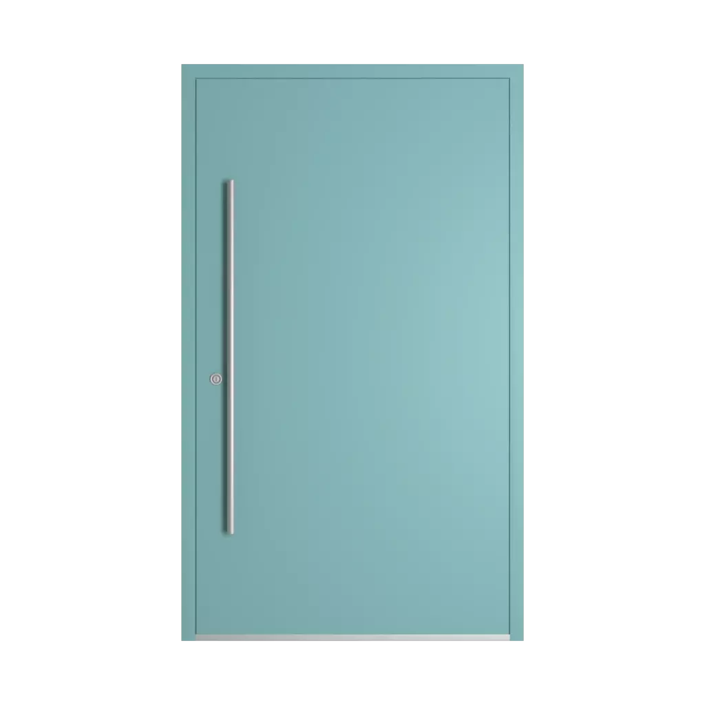 RAL 6034 Turquoise pastel portes-dentree remplissages bois vitre