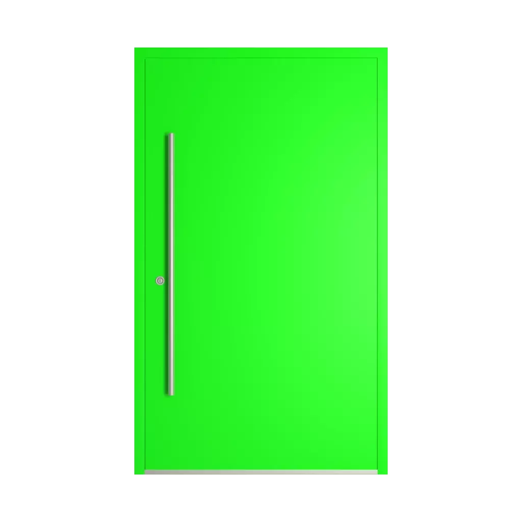 RAL 6038 Vert brillant portes-dentree remplissages bois sans-vitrage