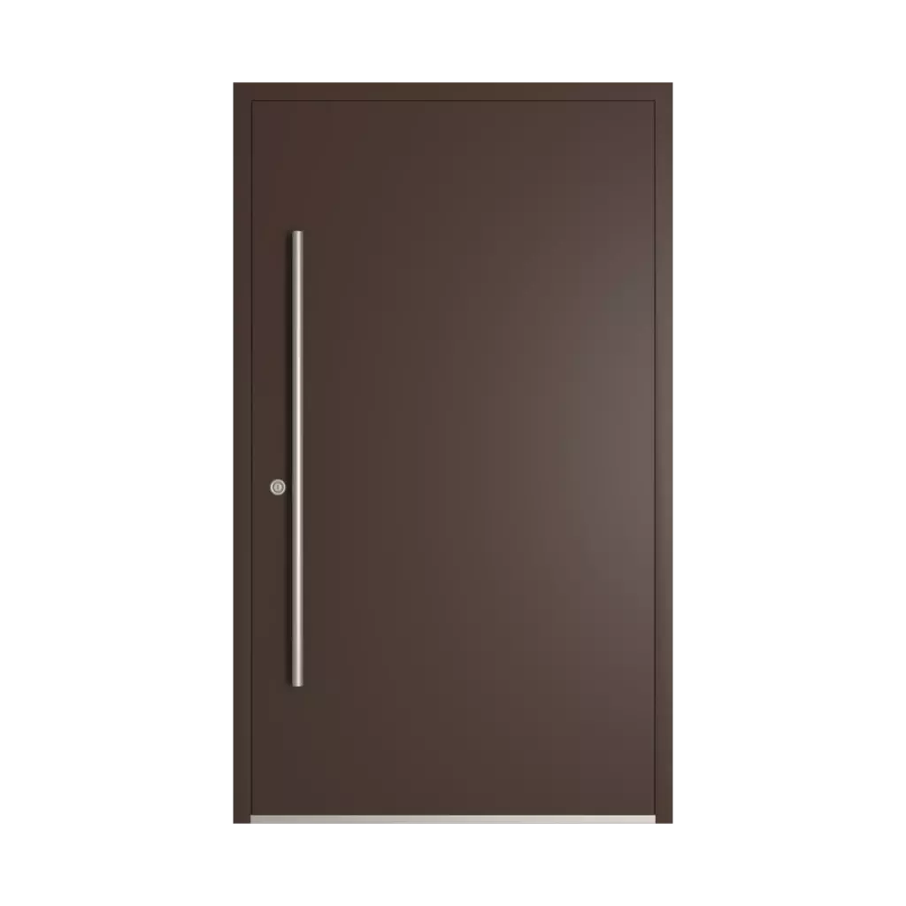 RAL 8017 Brun chocolat portes-dentree remplissages aluminium vitre