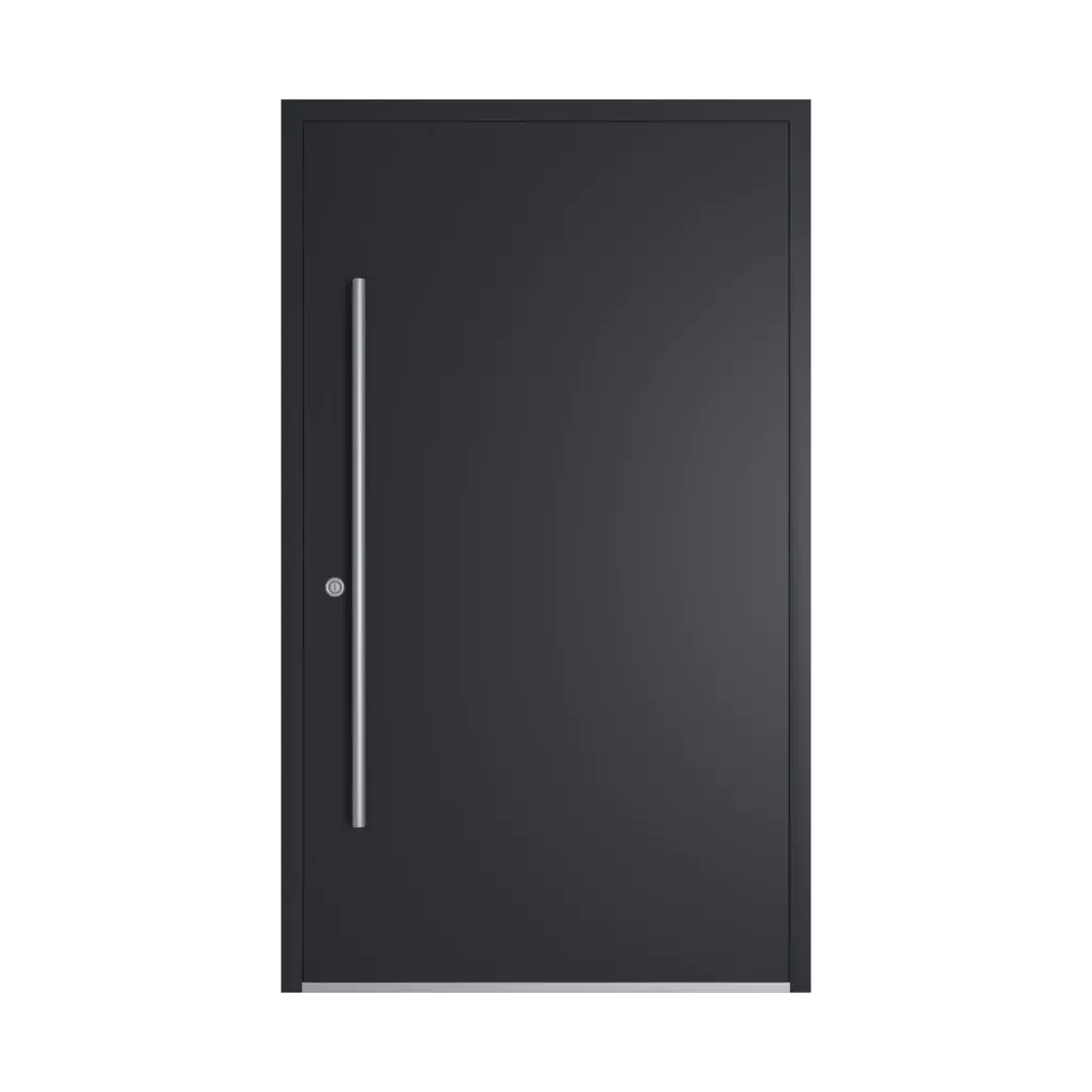 RAL 9011 Noir graphite portes-dentree remplissages aluminium vitre