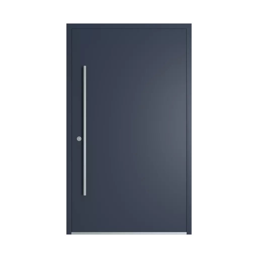 RAL 5008 Bleu gris portes-dentree remplissages aluminium complet
