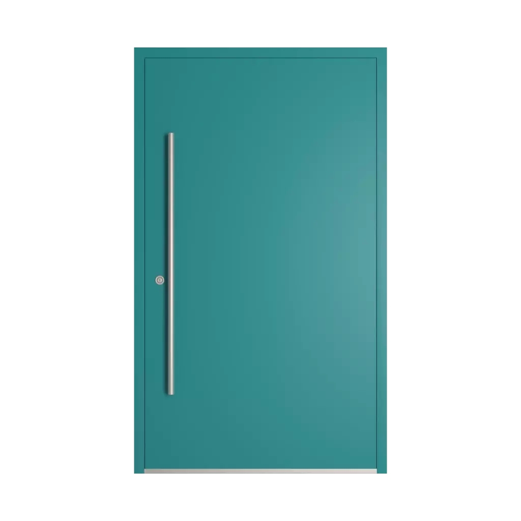 RAL 5018 Bleu turquoise portes-dentree remplissages pvc complet