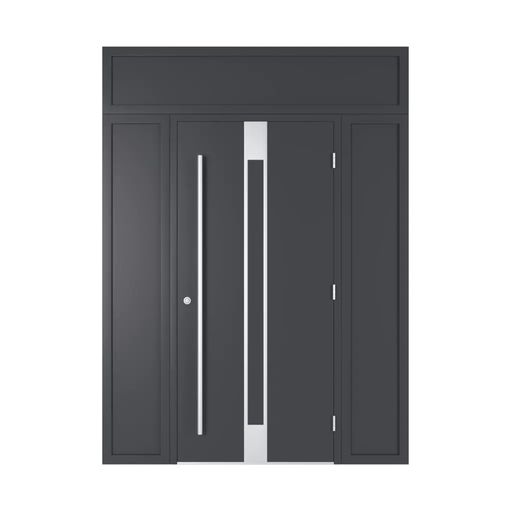 Porte avec imposte pleine portes-dentree remplissages dindecor 6132-black  