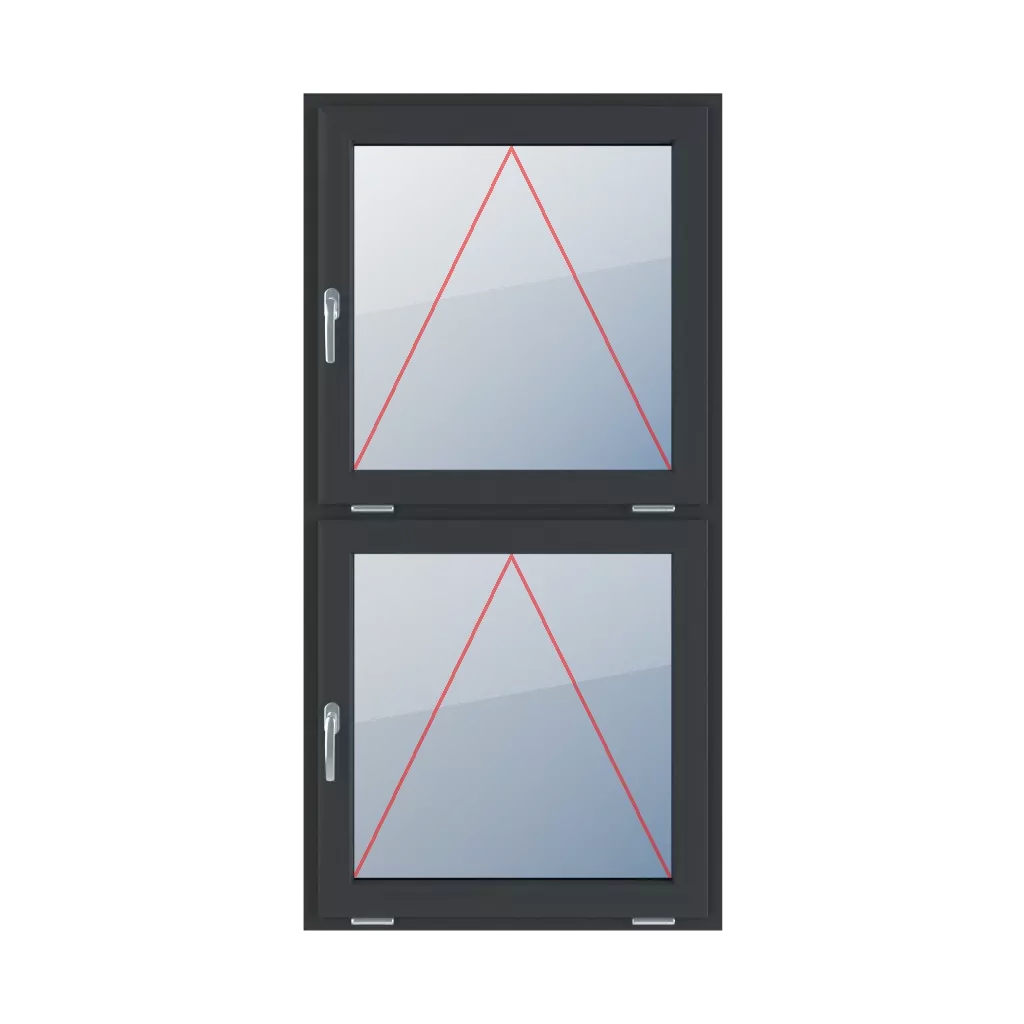 Charnière avec une poignée sur le côté gauche fenetres type-de-fenetre double-vantaux division-verticale-symetrique-50-50  