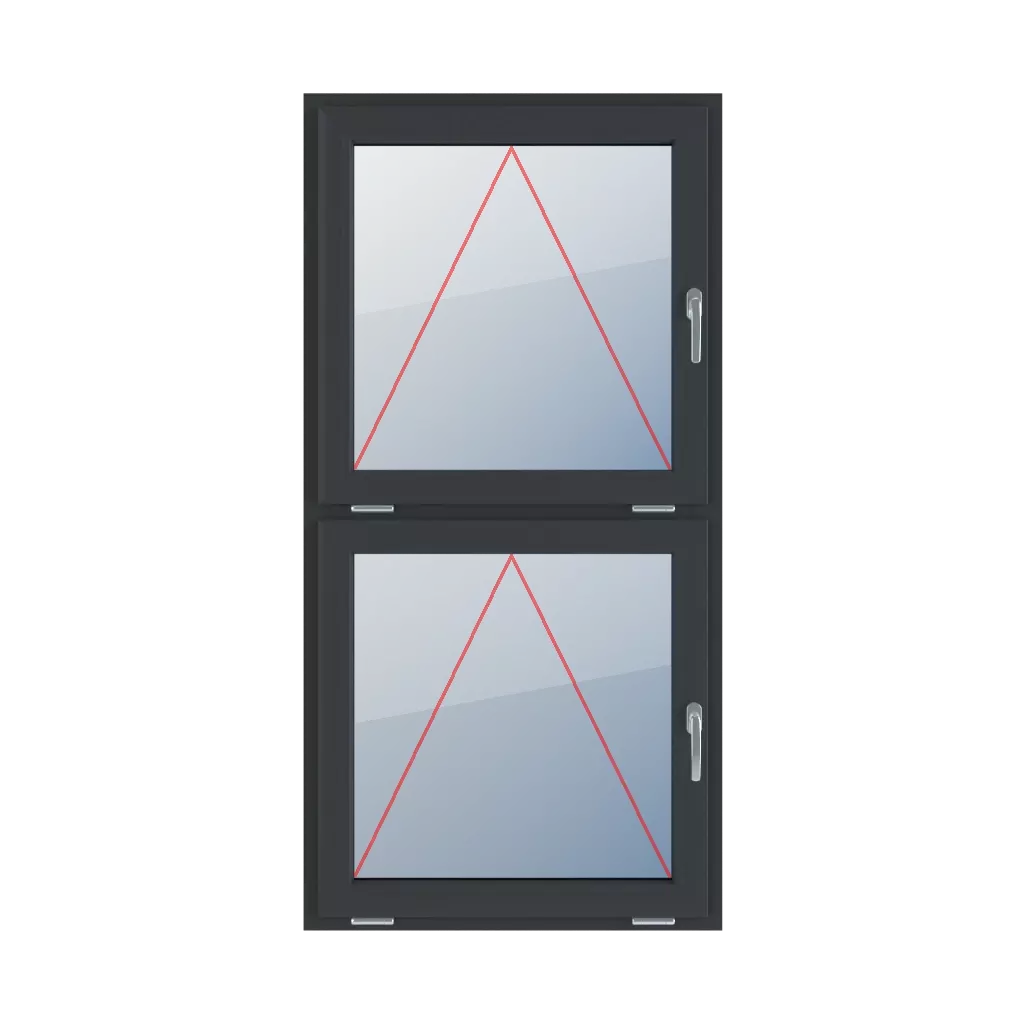 Charnière avec une poignée sur le côté droit fenetres type-de-fenetre double-vantaux division-verticale-symetrique-50-50  