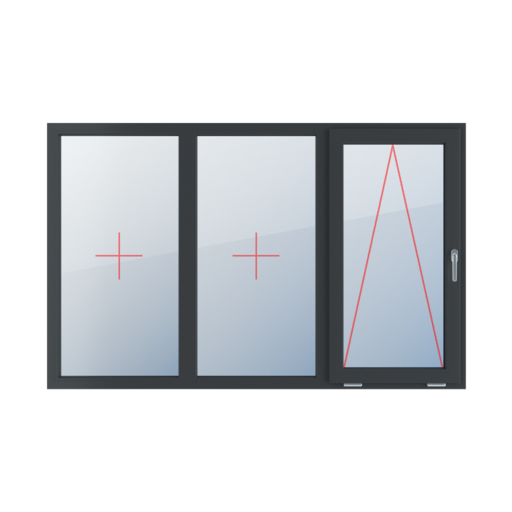 Vitrage fixe dans le cadre, articulé avec une poignée sur le côté droit fenetres type-de-fenetre triple-vantaux division-horizontale-symetrique-33-33-33 vitrage-fixe-dans-le-cadre-articule-avec-une-poignee-sur-le-cote-droit 