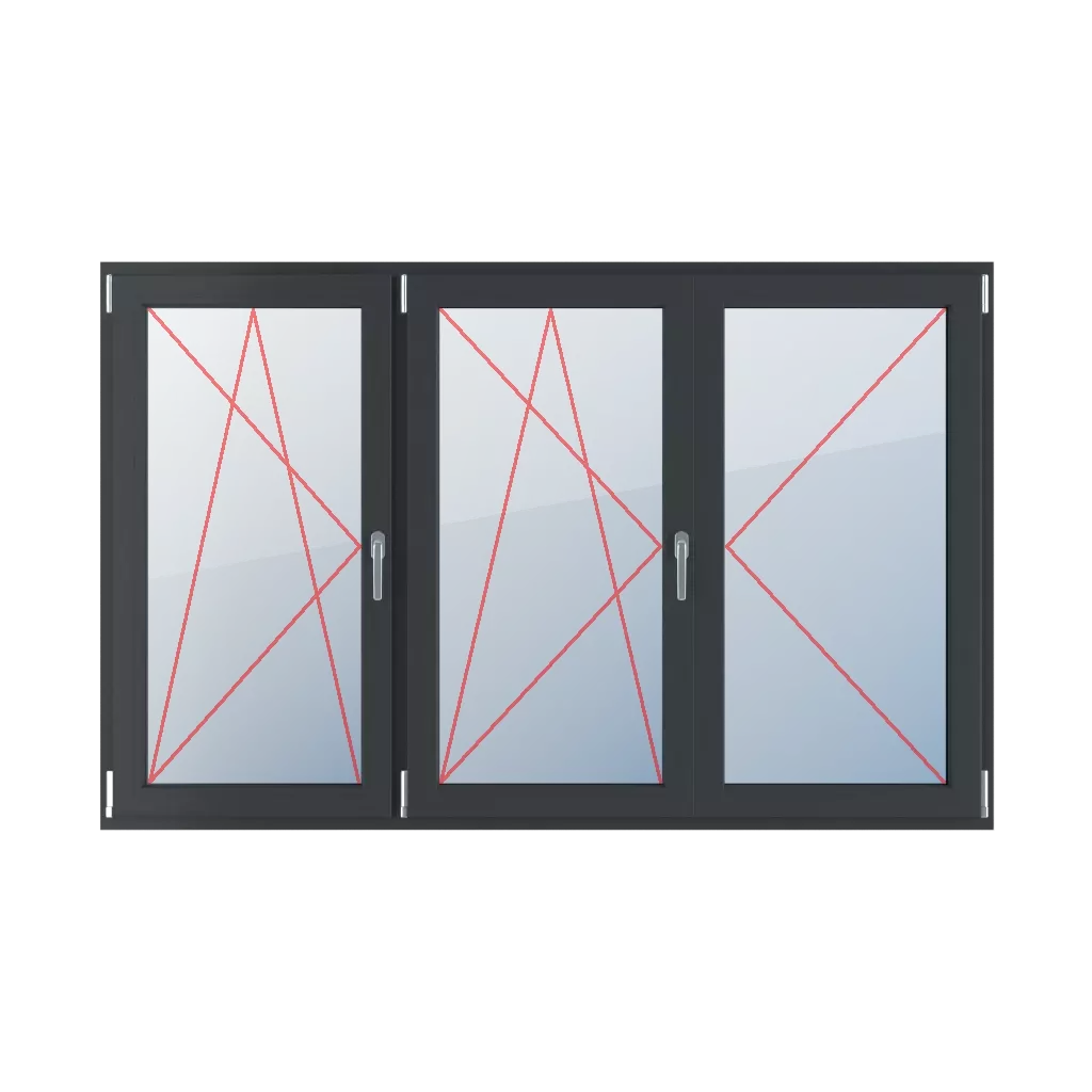 Inclinez et tournez à gauche, poteau mobile, tournez à droite fenetres type-de-fenetre triple-vantaux division-horizontale-symetrique-33-33-33-avec-un-poteau-mobile  