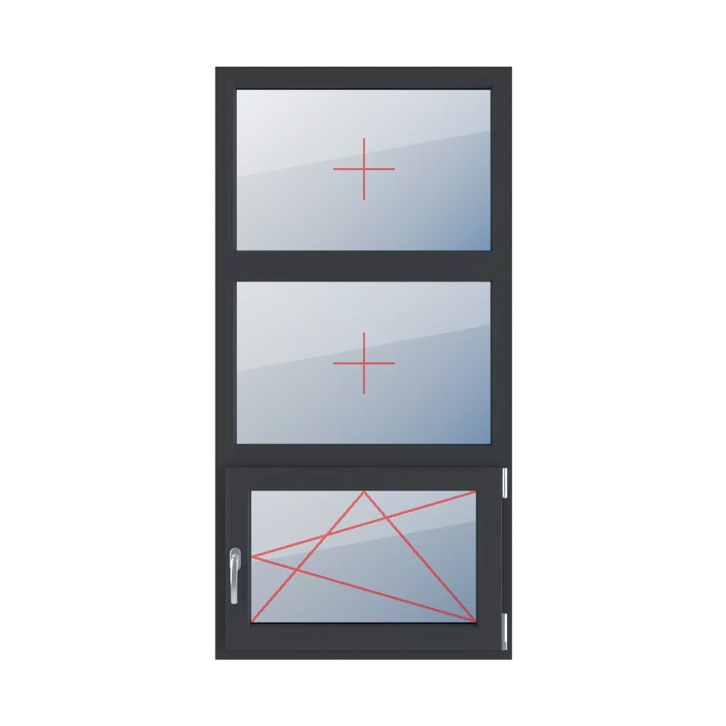 Vitrage fixe dans le cadre, oscillo-battant à droite fenetres type-de-fenetre triple-vantaux division-verticale-symetrique-33-33-33  