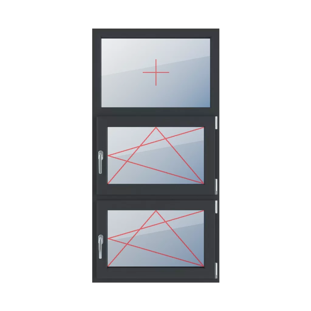 Vitrage fixe dans le dormant, oscillo-battant à droite, oscillo-battant à droite fenetres type-de-fenetre triple-vantaux division-verticale-symetrique-33-33-33  