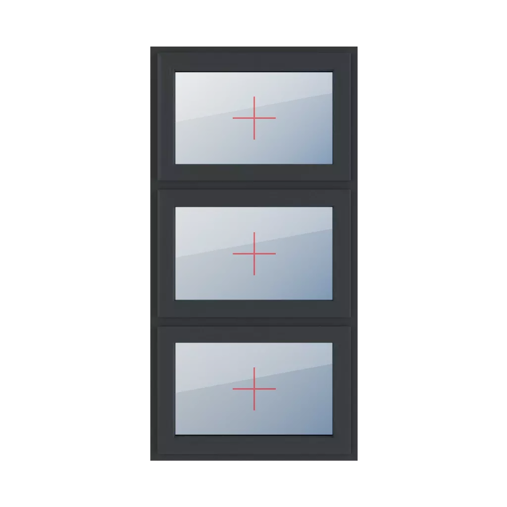 Vitrage fixe dans le châssis fenetres type-de-fenetre triple-vantaux division-verticale-symetrique-33-33-33  