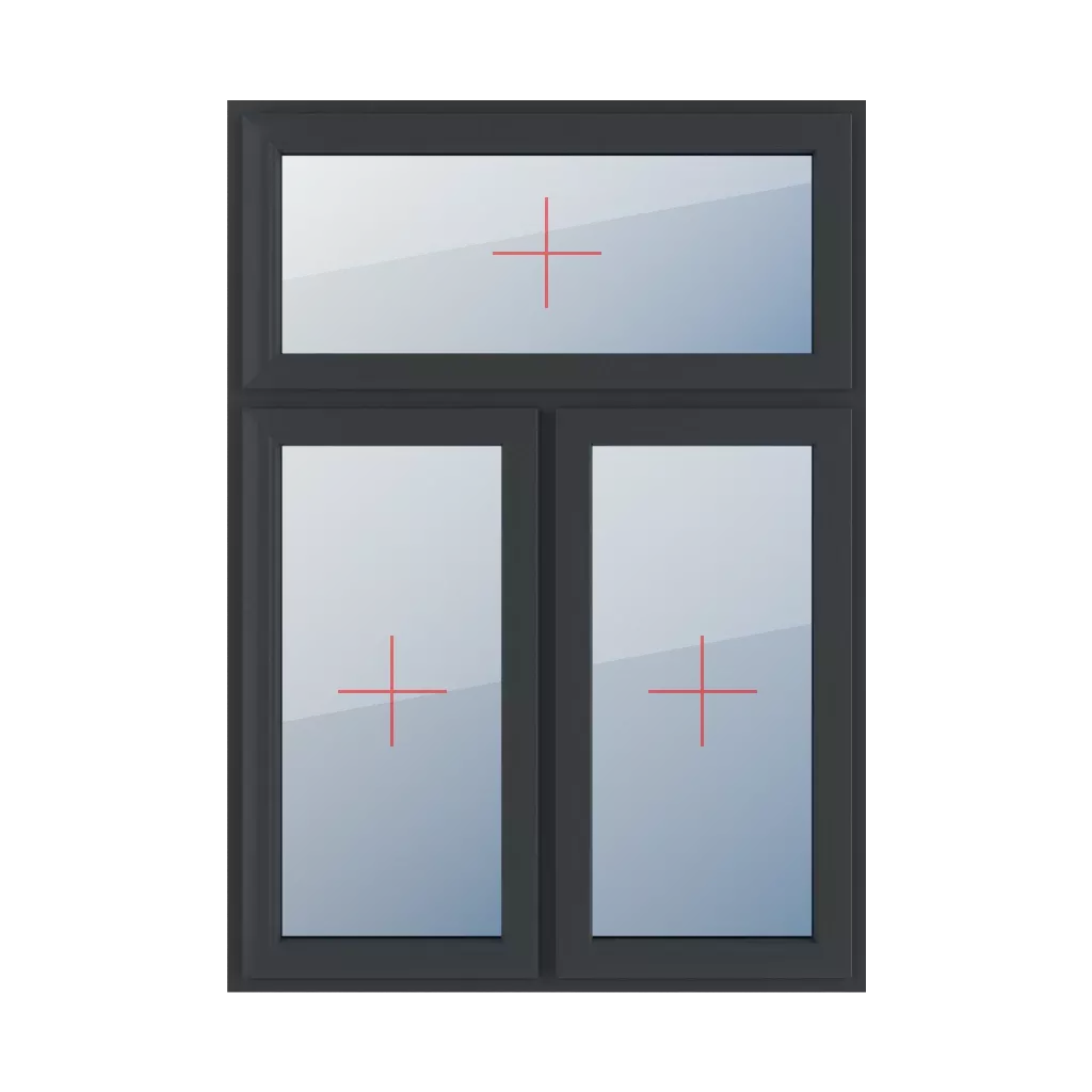 Vitrage fixe dans le châssis fenetres type-de-fenetre triple-vantaux division-verticale-asymetrique-30-70  