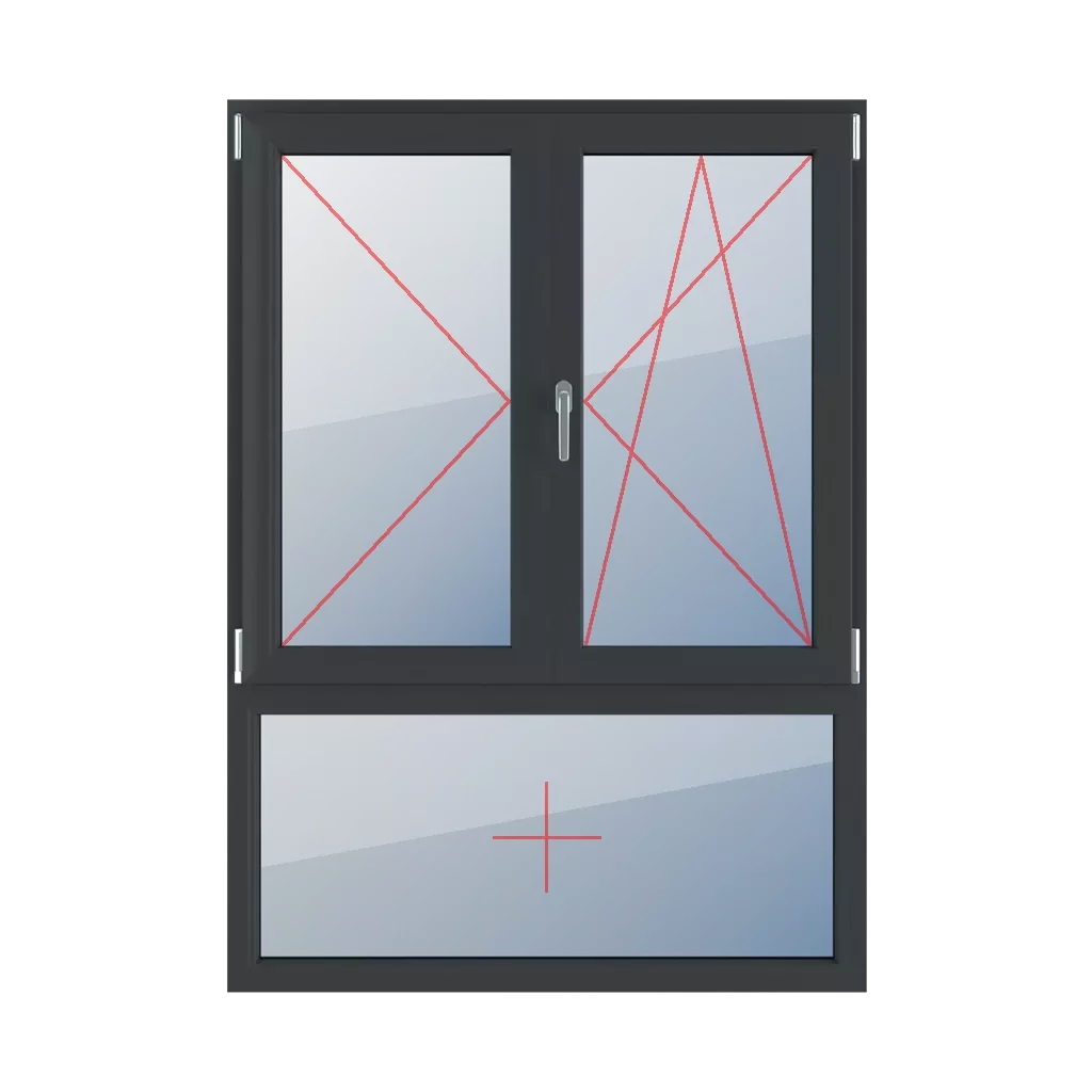 Virage à gauche, poteau mobile, virage à droite et inclinaison, vitrage fixe dans le cadre fenetres type-de-fenetre triple-vantaux division-verticale-asymetrique-70-30-avec-un-poteau-mobile  