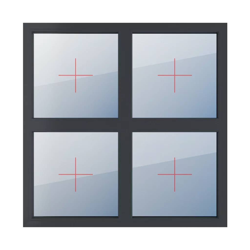 Vitrage fixe dans le cadre fenetres type-de-fenetre quatre-vantaux division-horizontale-symetrique-50-50  