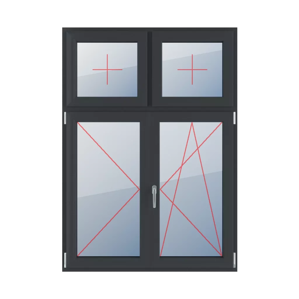 Vitrage fixe dans le châssis, tournant à gauche, meneau mobile, tournant à droite et basculant fenetres type-de-fenetre quatre-vantaux division-verticale-asymetrique-30-70-avec-un-poteau-mobile vitrage-fixe-dans-le-chassis-tournant-a-gauche-meneau-mobile-tournant-a-droite-et-basculant 