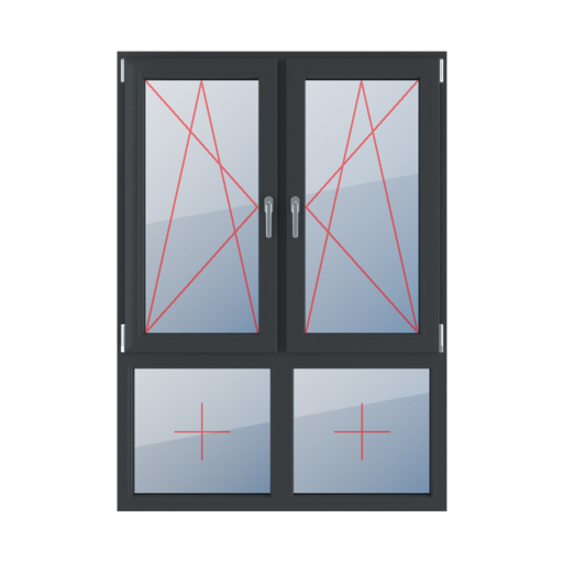 Basculer et tourner à gauche, basculer et tourner à droite, vitrage fixe dans le cadre fenetres type-de-fenetre quatre-vantaux division-verticale-asymetrique-70-30 basculer-et-tourner-a-gauche-basculer-et-tourner-a-droite-vitrage-fixe-dans-le-cadre 