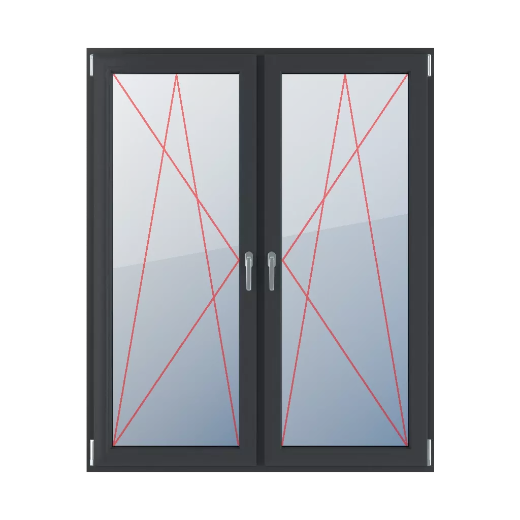 Incliner et tourner à gauche, incliner et tourner à droite fenetres type-de-fenetre balcon double-vantaux  