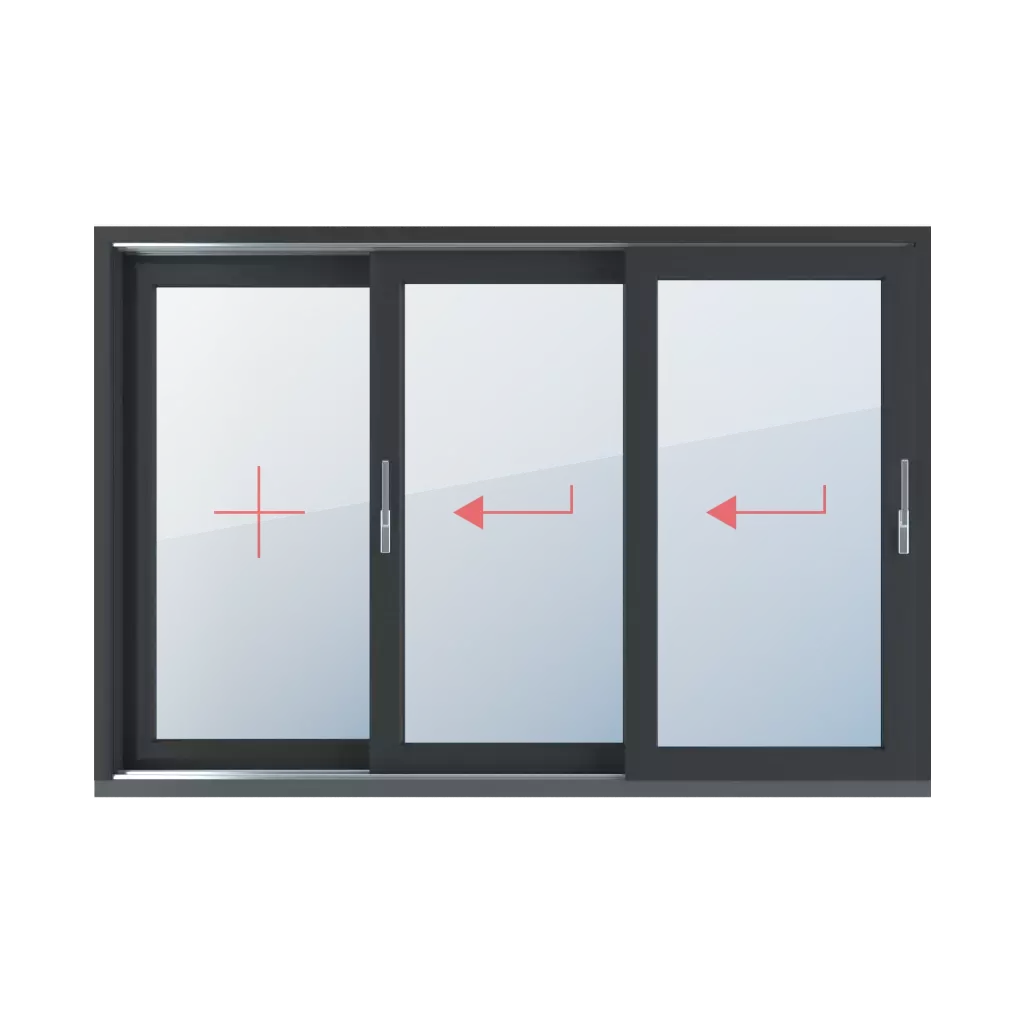 Vitrage fixe, coulissant à gauche fenetres type-de-fenetre portes-fenetres-levantes-coulissantes-hst triple-vantaux  