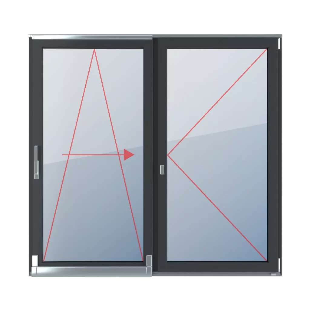 Inclinez et glissez à droite, tournez fenetres type-de-fenetre portes-fenetres-coulissantes-et-coulissantes-psk double-vantaux  