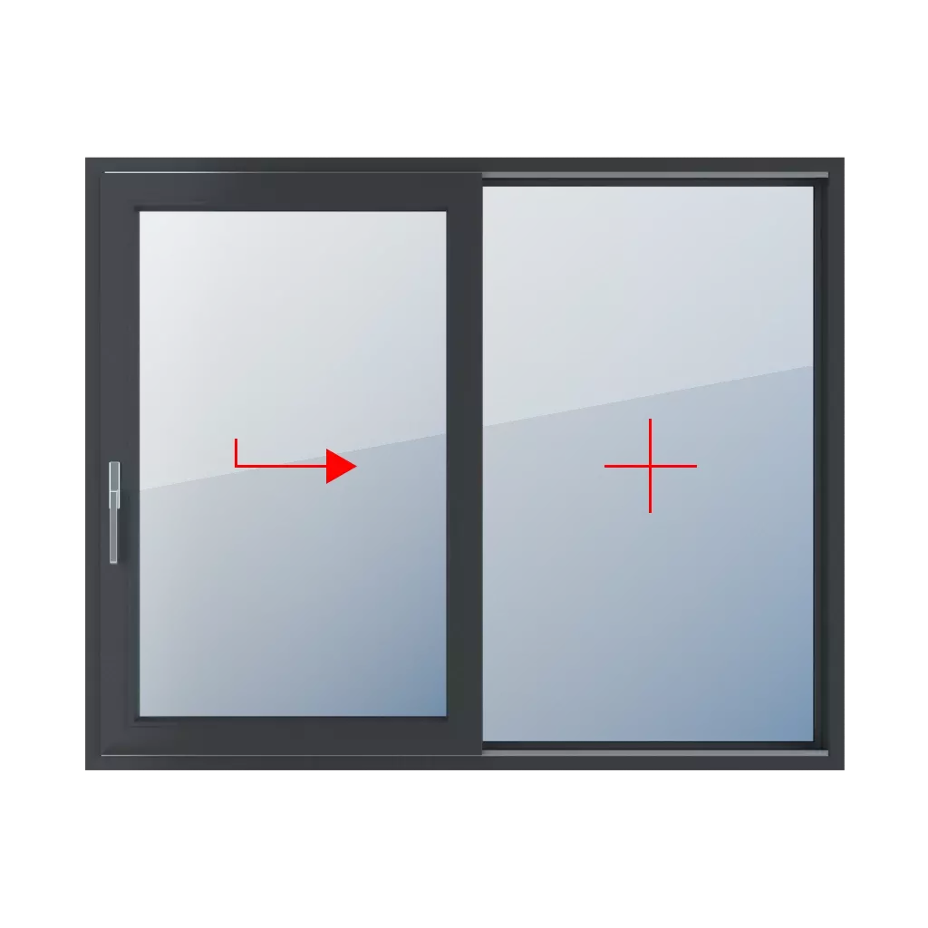 Coulissant à droite, vitrage fixe dans le cadre fenetres type-de-fenetre portes-fenetres-coulissantes-smart-slide double-vantaux  