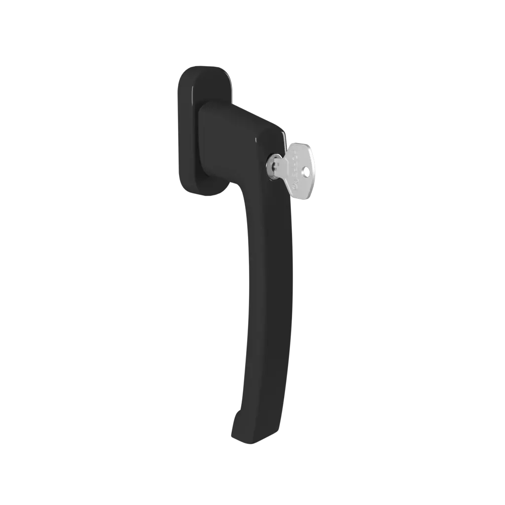 Poignée coulissante noire KS avec clé fenetres accessoires-de-fenetre poignees suwanka-ks avec-une-cle 