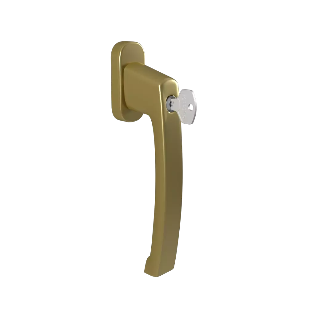 Poignée avec une clé du curseur KS vieil or fenetres accessoires-de-fenetre poignees suwanka-ks avec-une-cle poignee-avec-une-cle-du-curseur-ks-vieil-or