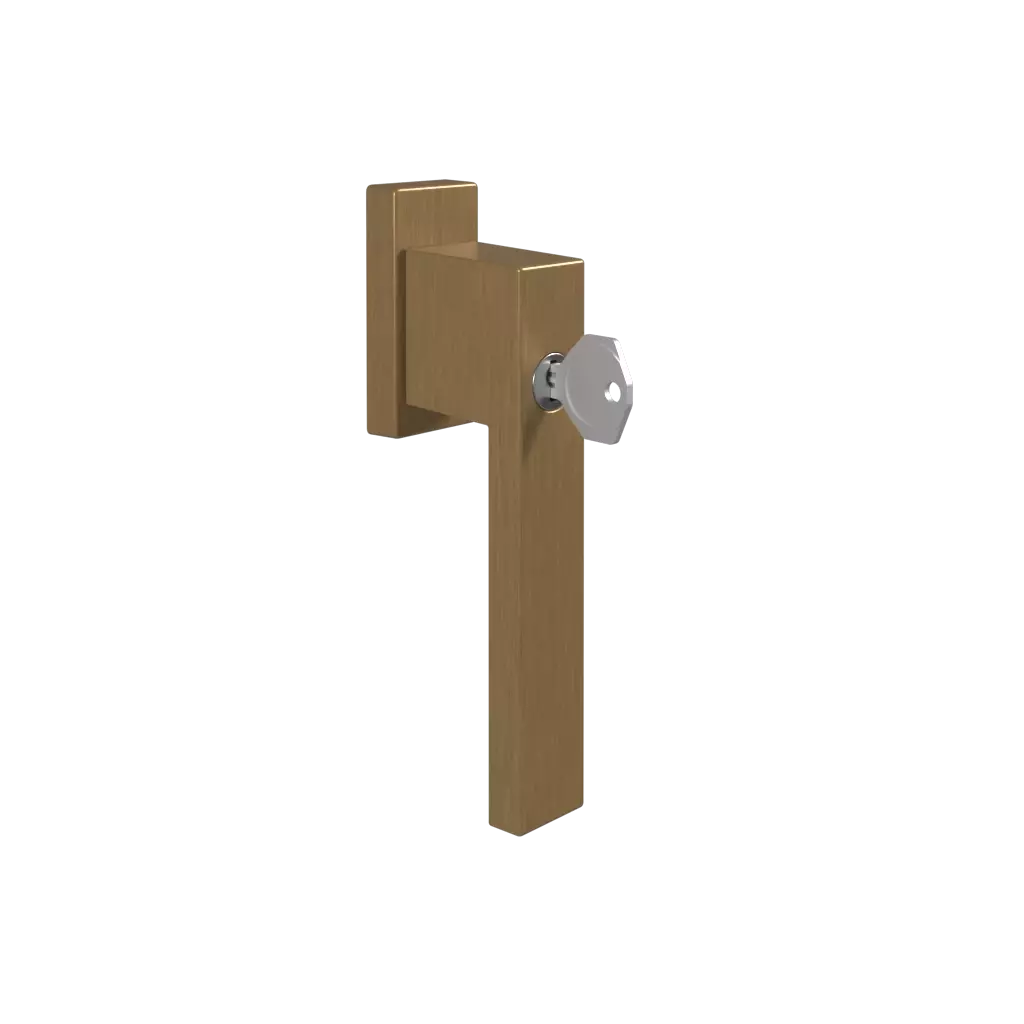 Poignée de porte à clé Dublin vieil or brossé fenetres accessoires-de-fenetre poignees dublin avec-une-cle 