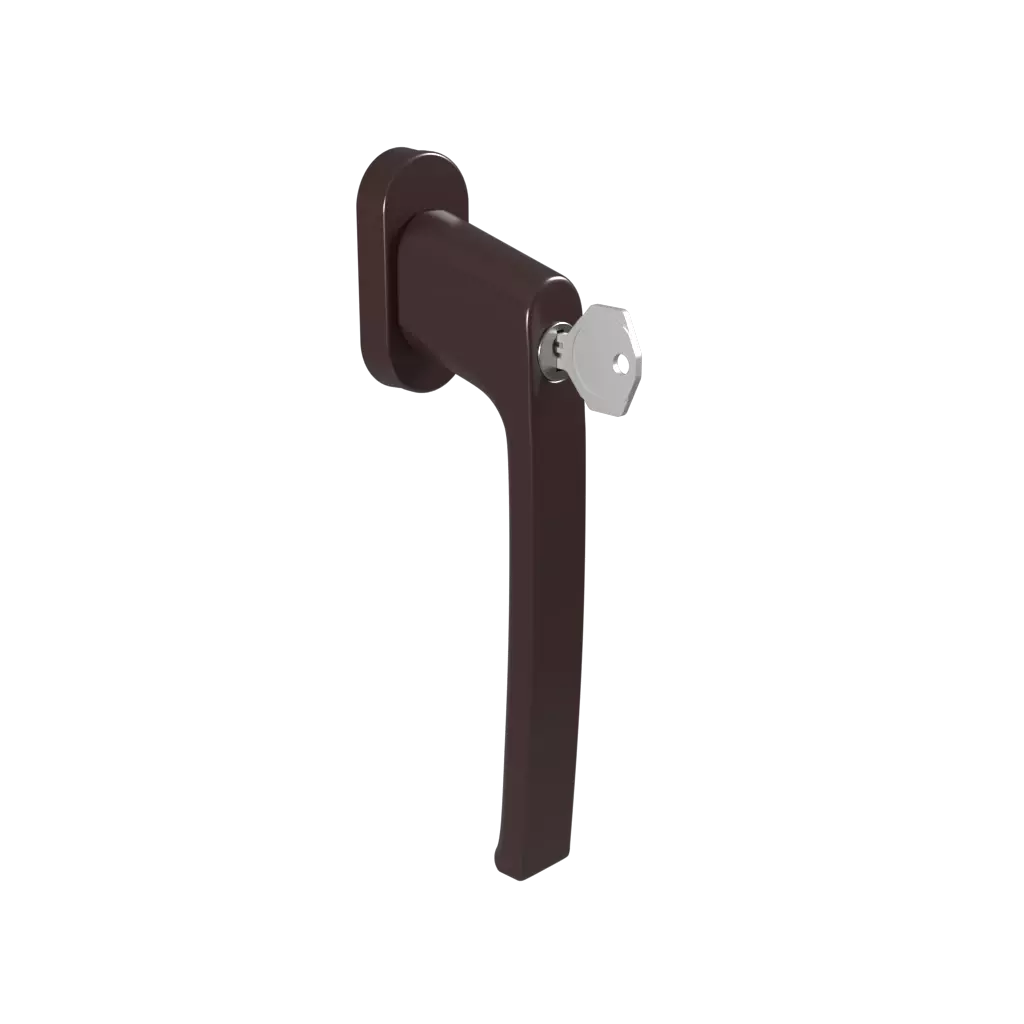 Poignée de porte PSK marron avec clé fenetres accessoires-de-fenetre poignees psk avec-une-cle 
