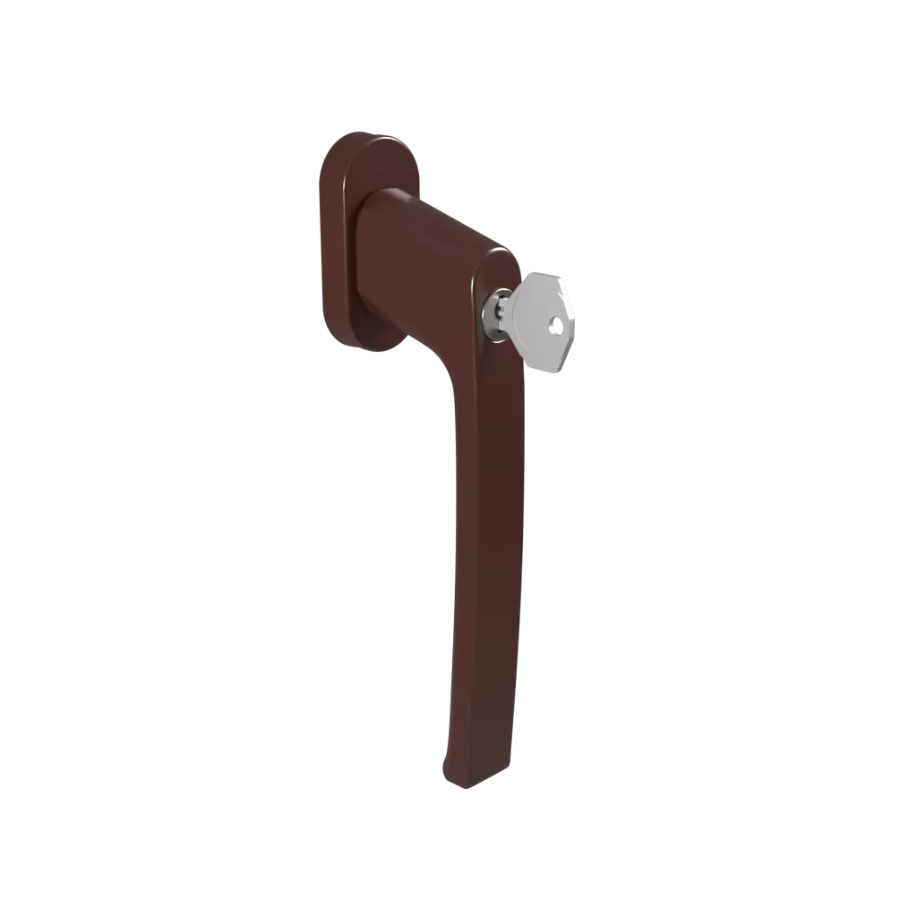Poignée de porte avec clé PSK marron chocolat fenetres accessoires-de-fenetre poignees psk avec-une-cle 
