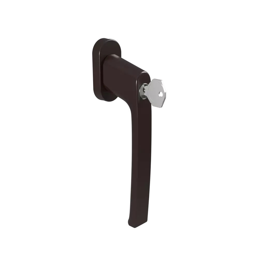 Poignée de porte marron foncé PSK avec clé fenetres accessoires-de-fenetre poignees psk avec-une-cle 