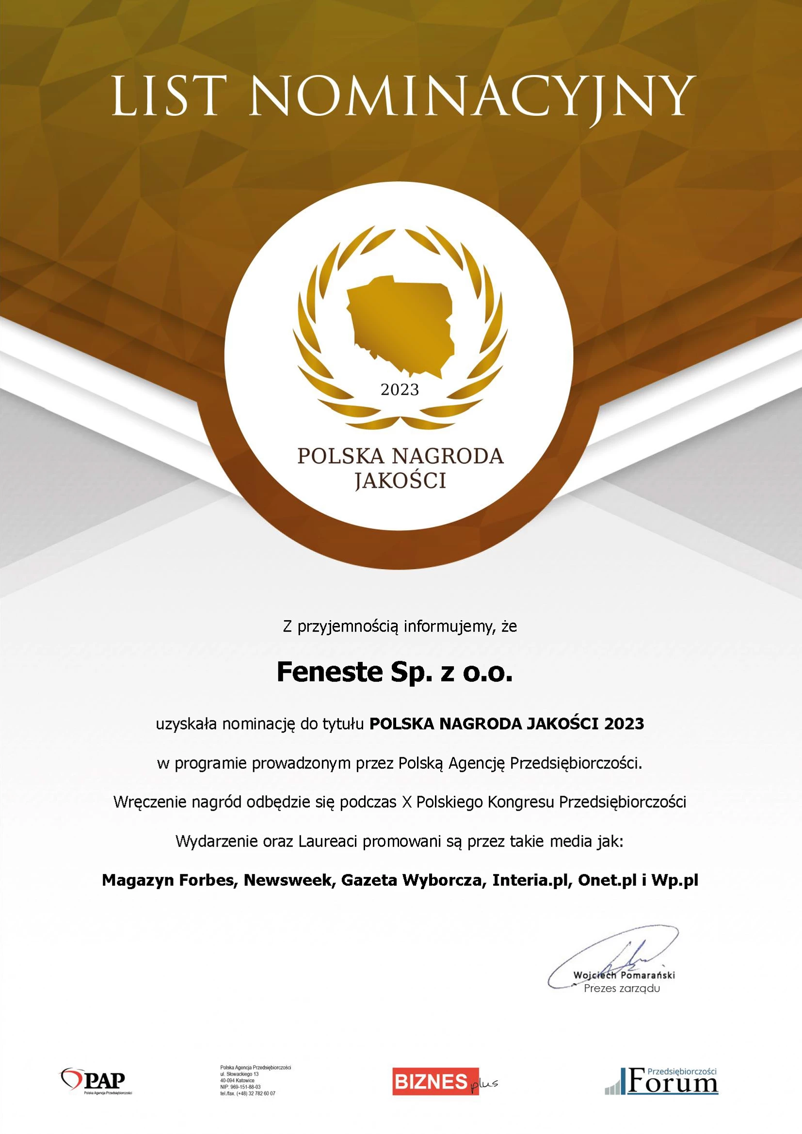 Nomination au prix polonais de la qualité 2023 prix nomination-au-prix-polonais-de-la-qualite-2023    